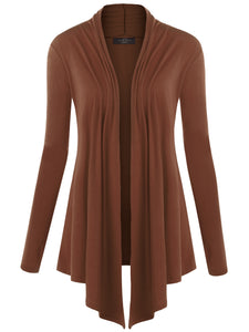 WSK850 Women's Draped Open- Front Cardigan