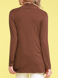 WSK850 Women's Draped Open- Front Cardigan