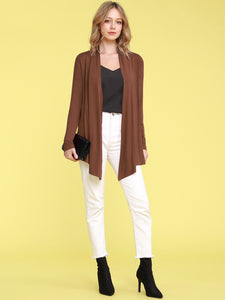 WSK850 Women's Draped Open- Front Cardigan