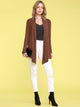 WSK850 Women's Draped Open- Front Cardigan