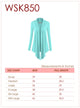 WSK850 Women's Draped Open- Front Cardigan