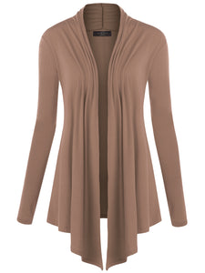 WSK850 Women's Draped Open- Front Cardigan