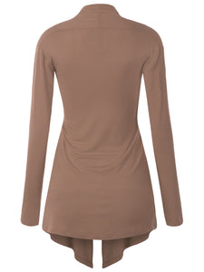 WSK850 Women's Draped Open- Front Cardigan
