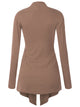 WSK850 Women's Draped Open- Front Cardigan