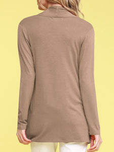 WSK850 Women's Draped Open- Front Cardigan