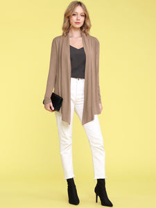 WSK850 Women's Draped Open- Front Cardigan