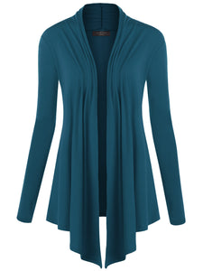 WSK850 Women's Draped Open- Front Cardigan