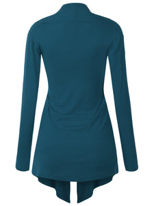 WSK850 Women's Draped Open- Front Cardigan