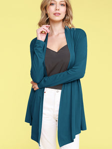 WSK850 Women's Draped Open- Front Cardigan