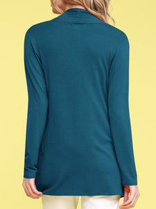WSK850 Women's Draped Open- Front Cardigan