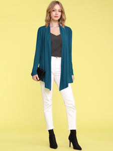 WSK850 Women's Draped Open- Front Cardigan