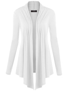 WSK850 Women's Draped Open- Front Cardigan