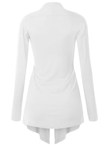WSK850 Women's Draped Open- Front Cardigan
