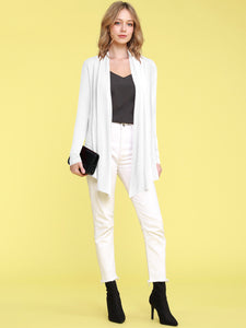 WSK850 Women's Draped Open- Front Cardigan