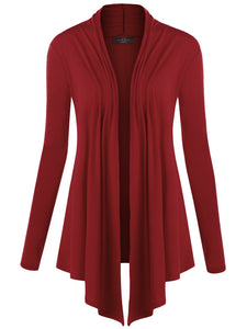 WSK850 Women's Draped Open- Front Cardigan