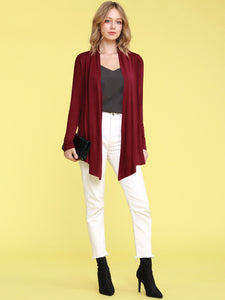 WSK850 Women's Draped Open- Front Cardigan
