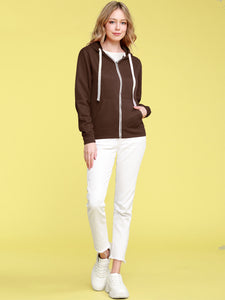 WSK954 Women's Active Casual Zip-up Hoodie Jacket Long Sleeve Comfortable Lightweight Sweatshirt