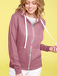 WSK954 Women's Active Casual Zip-up Hoodie Jacket Long Sleeve Comfortable Lightweight Sweatshirt