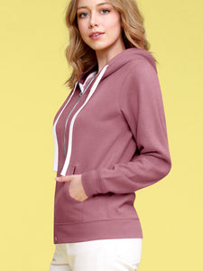 WSK954 Women's Active Casual Zip-up Hoodie Jacket Long Sleeve Comfortable Lightweight Sweatshirt