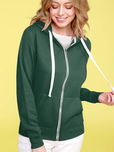 WSK954 Women's Active Casual Zip-up Hoodie Jacket Long Sleeve Comfortable Lightweight Sweatshirt