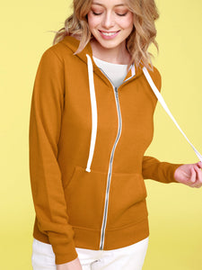 WSK954 Women's Active Casual Zip-up Hoodie Jacket Long Sleeve Comfortable Lightweight Sweatshirt