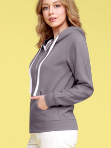 WSK954 Women's Active Casual Zip-up Hoodie Jacket Long Sleeve Comfortable Lightweight Sweatshirt