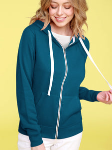 WSK954 Women's Active Casual Zip-up Hoodie Jacket Long Sleeve Comfortable Lightweight Sweatshirt