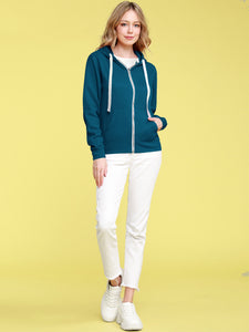WSK954 Women's Active Casual Zip-up Hoodie Jacket Long Sleeve Comfortable Lightweight Sweatshirt