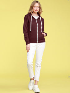 WSK954 Women's Active Casual Zip-up Hoodie Jacket Long Sleeve Comfortable Lightweight Sweatshirt