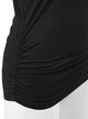 WT1036 Women's V-Neck 3/4 Sleeve Drape Dolman Shirt Top with Side Shirring