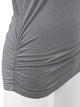 WT1036 Women's V-Neck 3/4 Sleeve Drape Dolman Shirt Top with Side Shirring