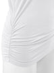 WT1036 Women's V-Neck 3/4 Sleeve Drape Dolman Shirt Top with Side Shirring
