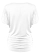 WT1037 Women's Solid Short Sleeve V Neck Dolman Top with Side Shirring