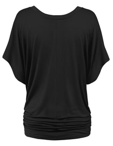 WT1038 Women's V Neck Short Sleeve Dolman Top