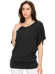 WT1038 Women's V Neck Short Sleeve Dolman Top