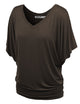 WT1038 Women's V Neck Short Sleeve Dolman Top