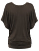 WT1038 Women's V Neck Short Sleeve Dolman Top