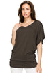 WT1038 Women's V Neck Short Sleeve Dolman Top