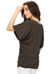 WT1038 Women's V Neck Short Sleeve Dolman Top