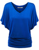 WT1038 Women's V Neck Short Sleeve Dolman Top