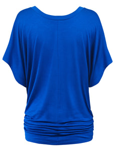 WT1038 Women's V Neck Short Sleeve Dolman Top