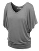 WT1038 Women's V Neck Short Sleeve Dolman Top