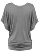 WT1038 Women's V Neck Short Sleeve Dolman Top