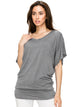 WT1038 Women's V Neck Short Sleeve Dolman Top