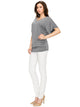 WT1038 Women's V Neck Short Sleeve Dolman Top