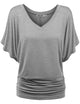WT1038 Women's V Neck Short Sleeve Dolman Top