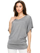 WT1038 Women's V Neck Short Sleeve Dolman Top