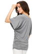 WT1038 Women's V Neck Short Sleeve Dolman Top