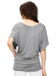 WT1038 Women's V Neck Short Sleeve Dolman Top