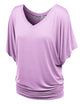 WT1038 Women's V Neck Short Sleeve Dolman Top